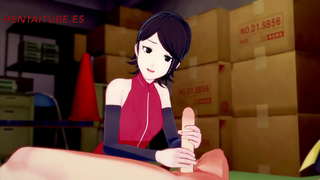 Boruto Hentai -- Sarada Masturbaba, chupa, titjoob y es Follada por Boruto